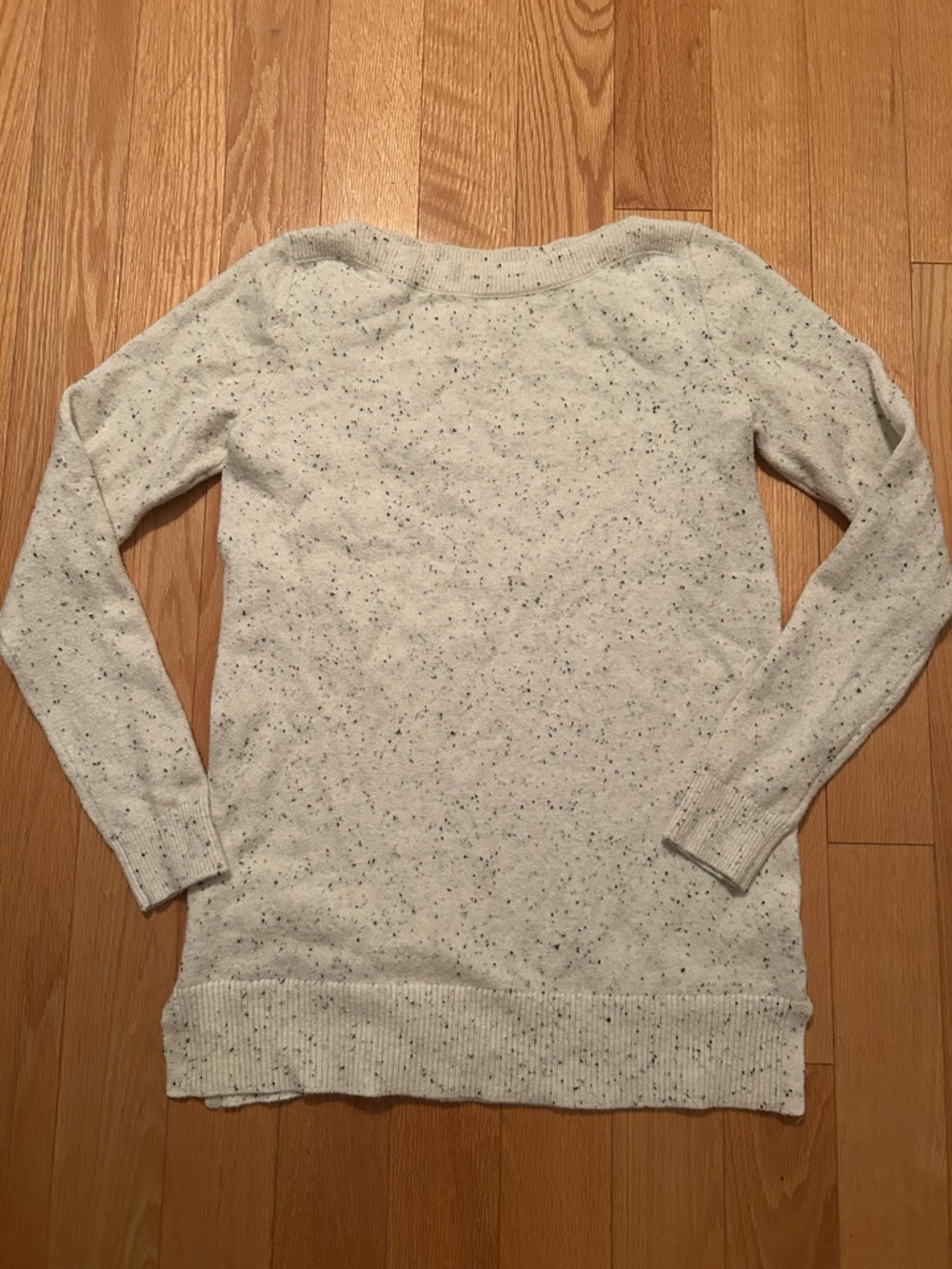LOFT Cream Speckled Boatneck Sweater